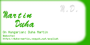 martin duha business card